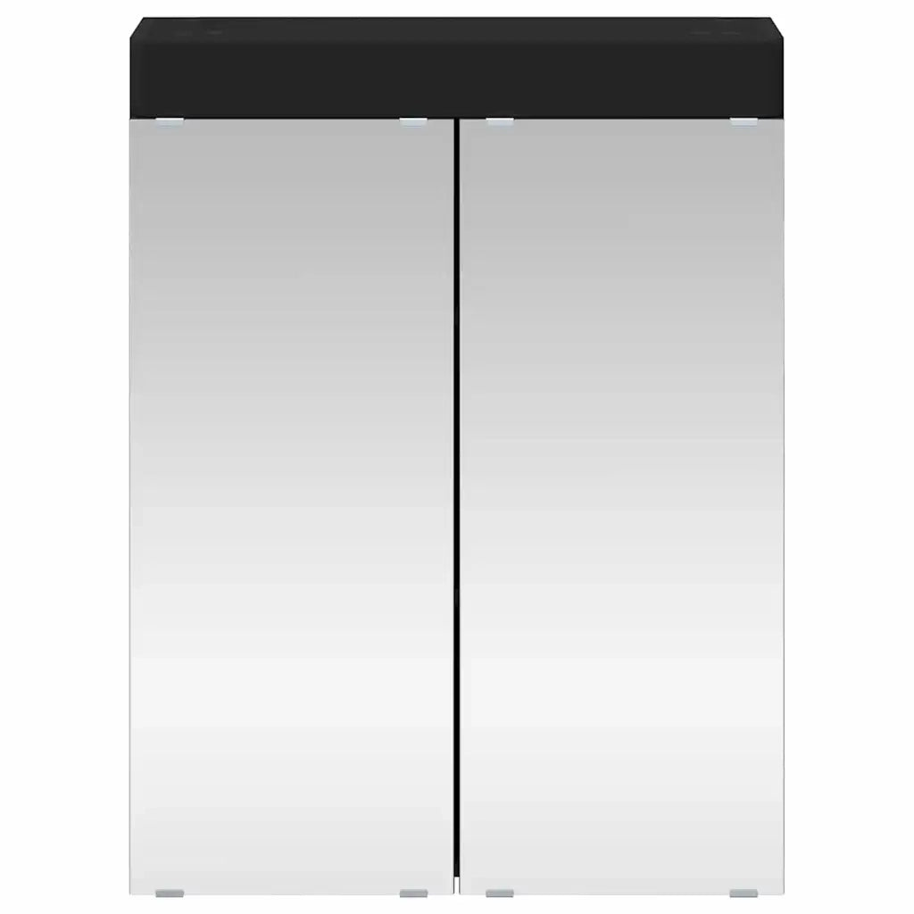 Mobiletto per specchio da bagno TULUM Nero 60 x 16,5 x 78 cm 880362