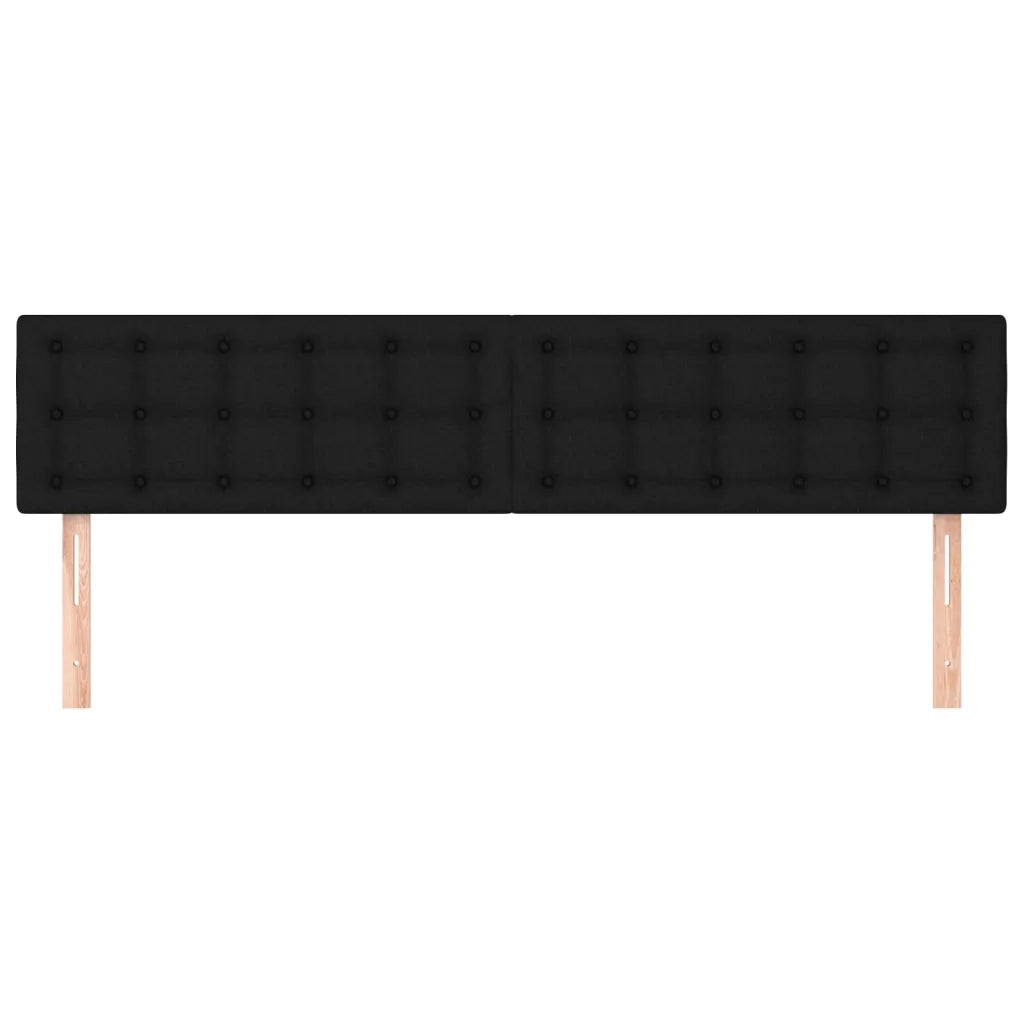 Testiera 2 pz-Set di 2 Testata-Testiera Decorativa Nera 80x5x78/88 cm in Tessuto 589787