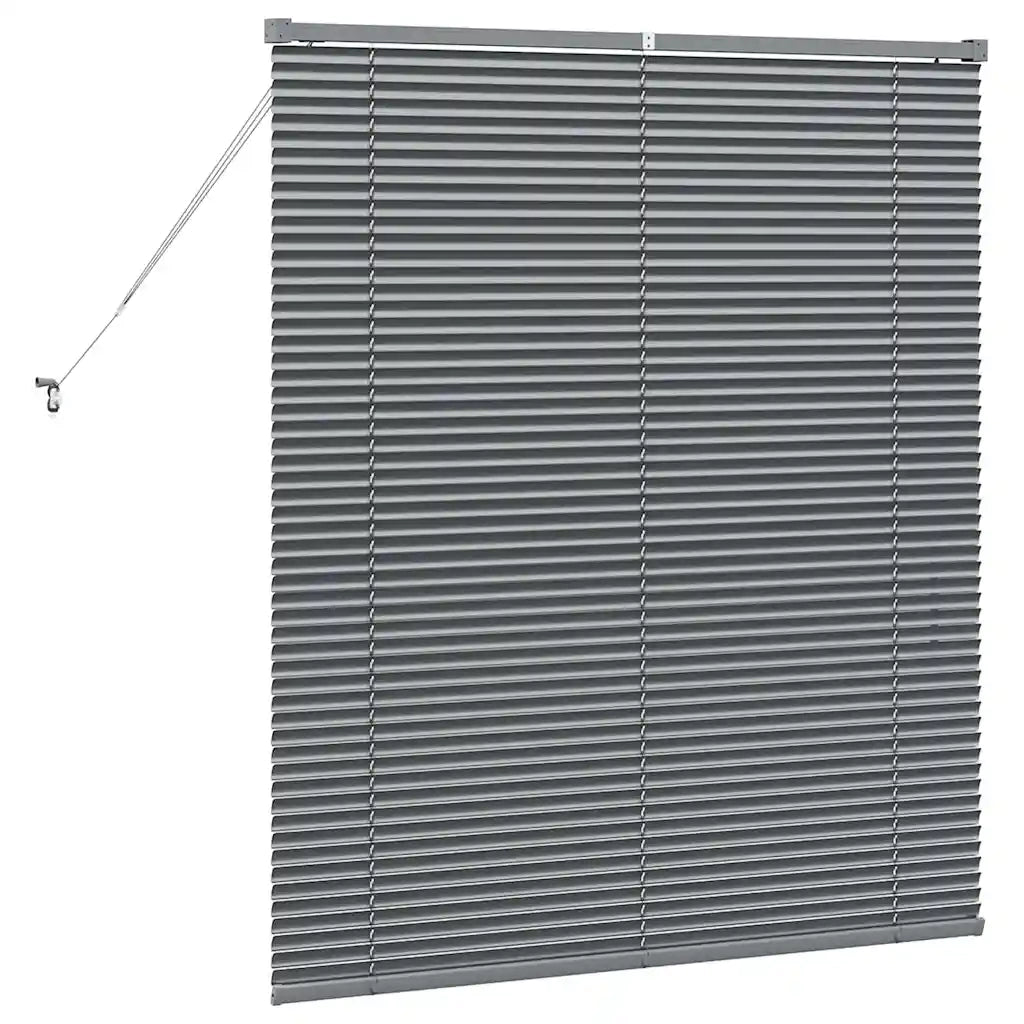 Tendaggi a Veneziana | Tenda a lamelle Grigio scuro 130 x 120 cm Alluminio