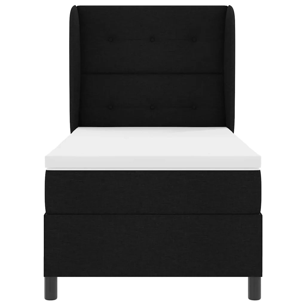 Letto a molle con materasso Nero 80 x 200 cm Tessuto 3340531