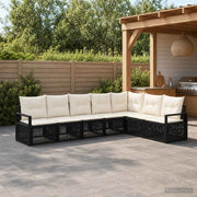 Set Divano da Giardino 7 pz Nero polyrattan 3435721