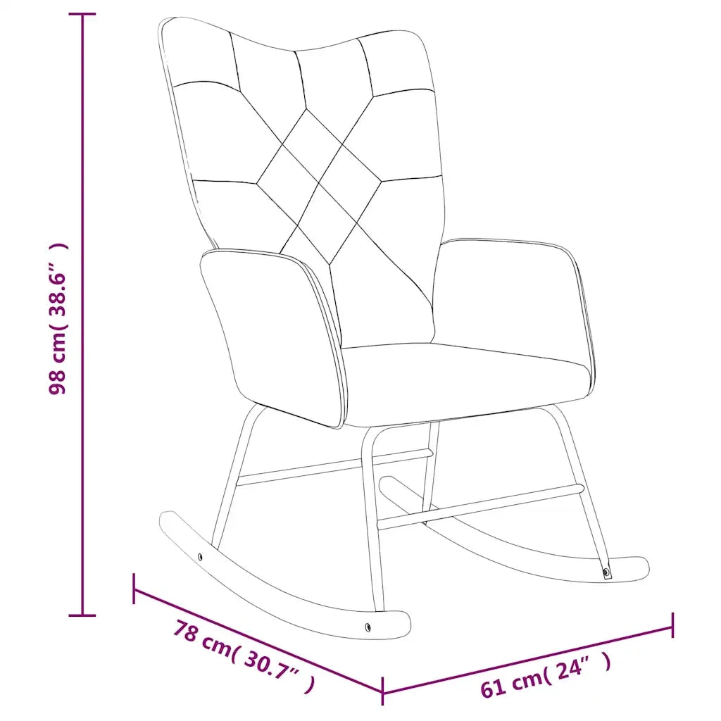 Sedia a Dondolo in Tessuto Patchwork 328203