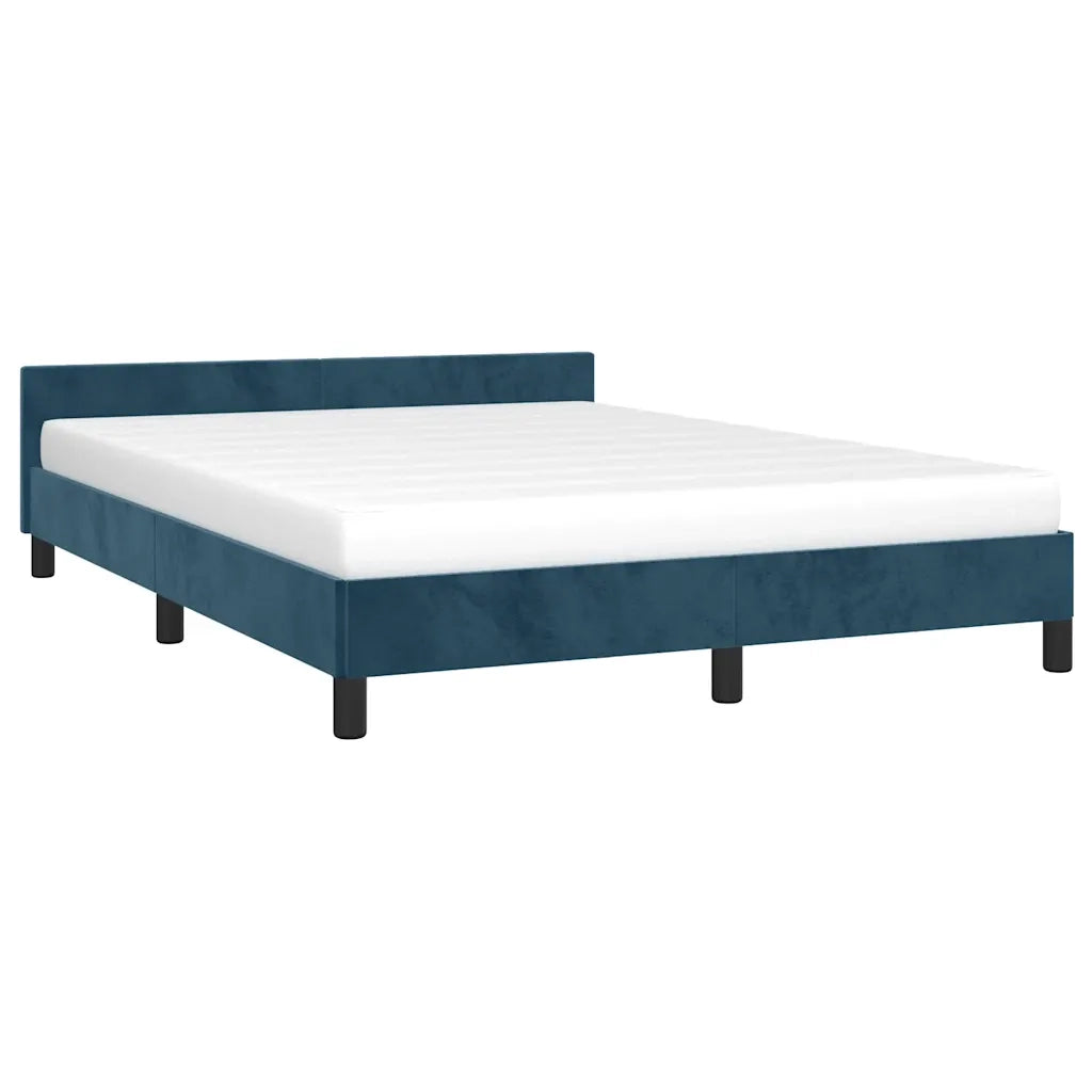 Giroletto senza Materasso-Struttura Letto Blu Scuro 140x200 cm Velluto 816912