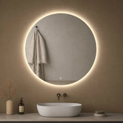 Specchio tondo retroilluminato led elegante per bagno *** misura Ø70, tonalità dimmerabile 2700-4500-6500k, confezi...