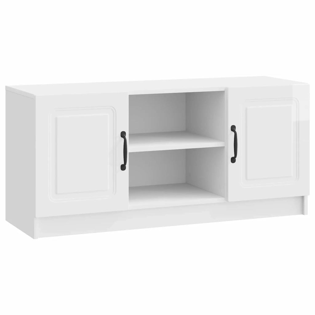 Mobile TV Bianco Lucido 102 x 34,5 x 47 cm Legno ingegnerizzato 895849