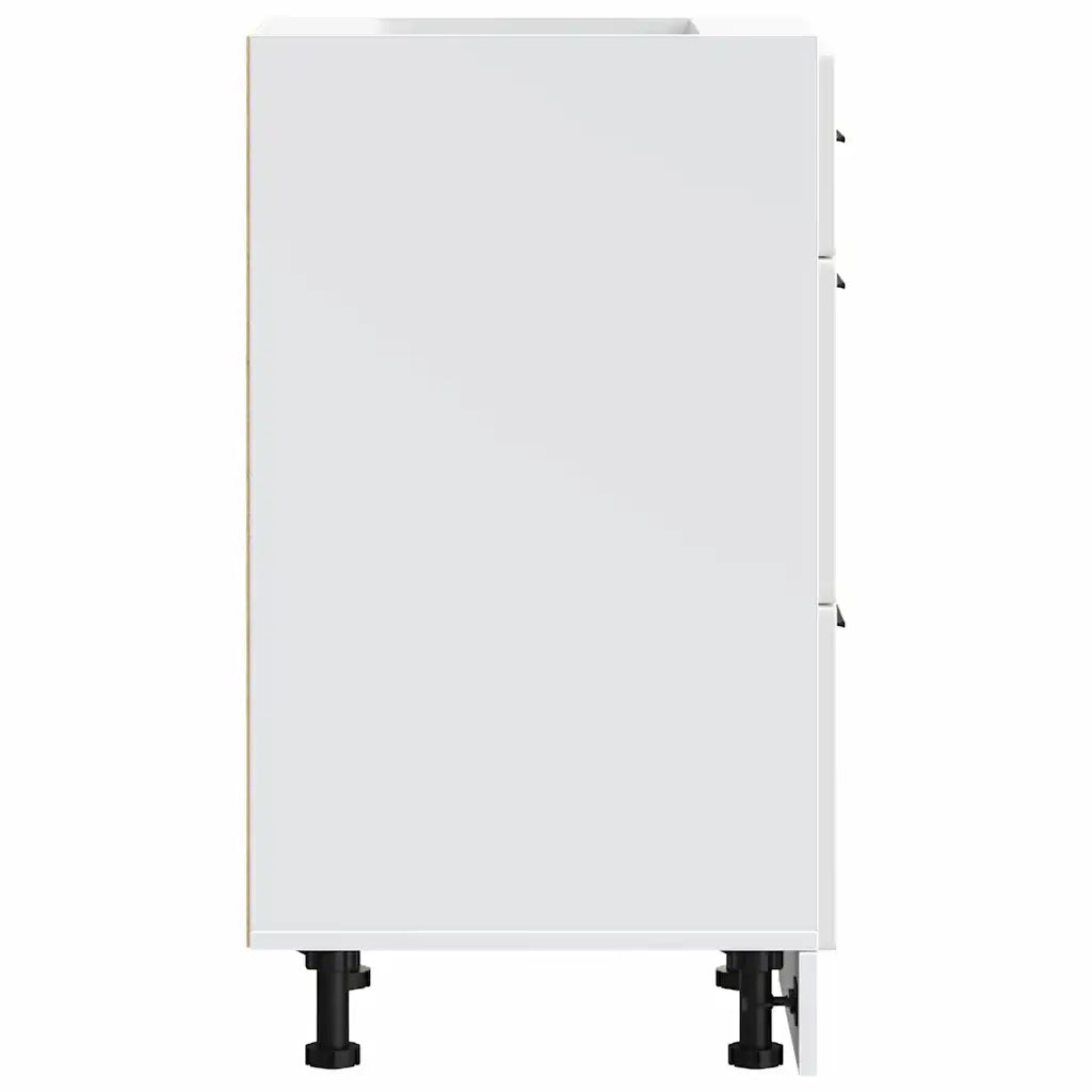 Mobiletto da cucina-Armadio da cucina "Porto" Bianco lucido in legno ingegnerizzato 206225