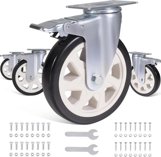 Ruote per Mobili - 150MM - Adatte per Carichi Pesanti - 4 Pezzi