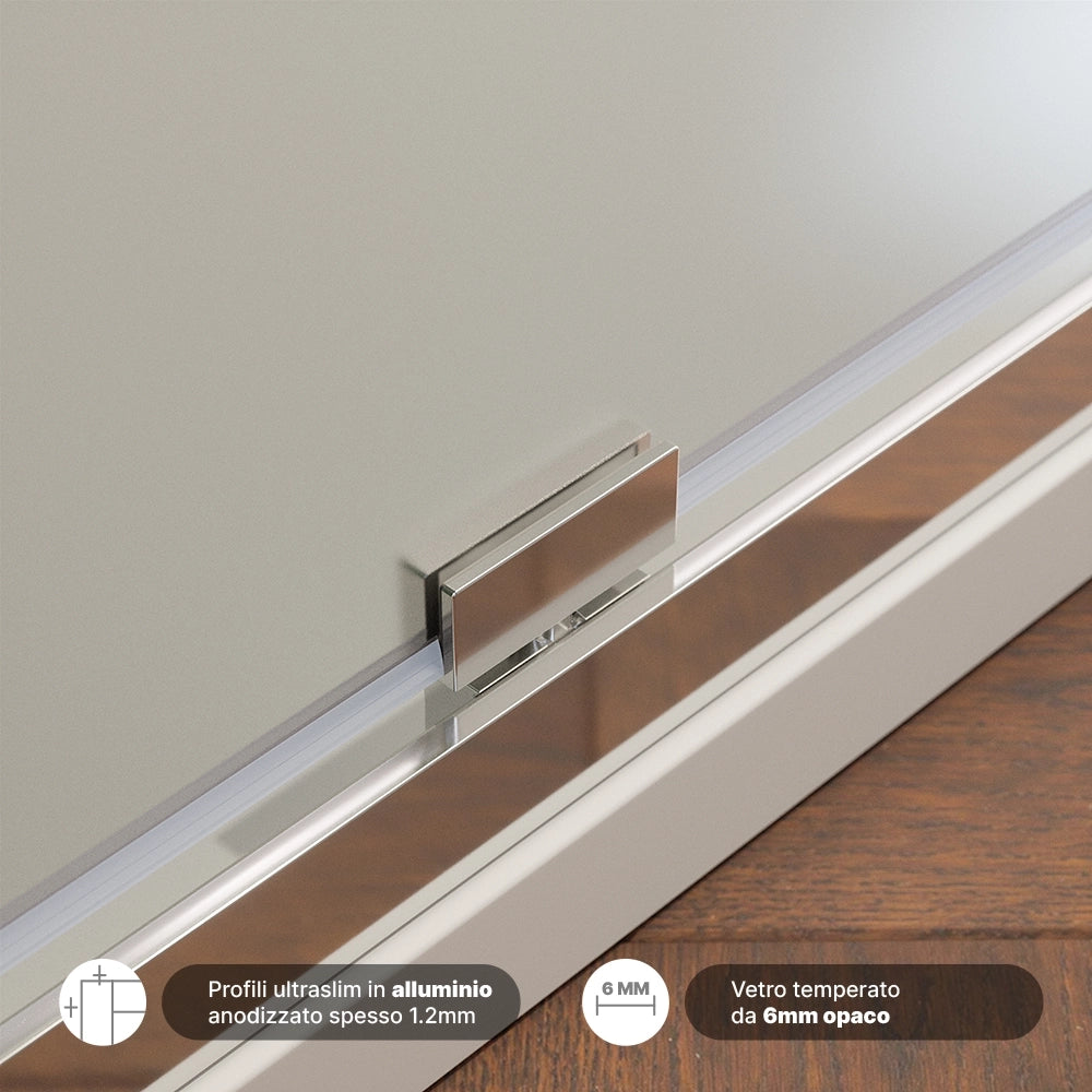 Box doccia 100x90 cm con apertura a battente vetro 6mm opaco h195 cm | Aruba