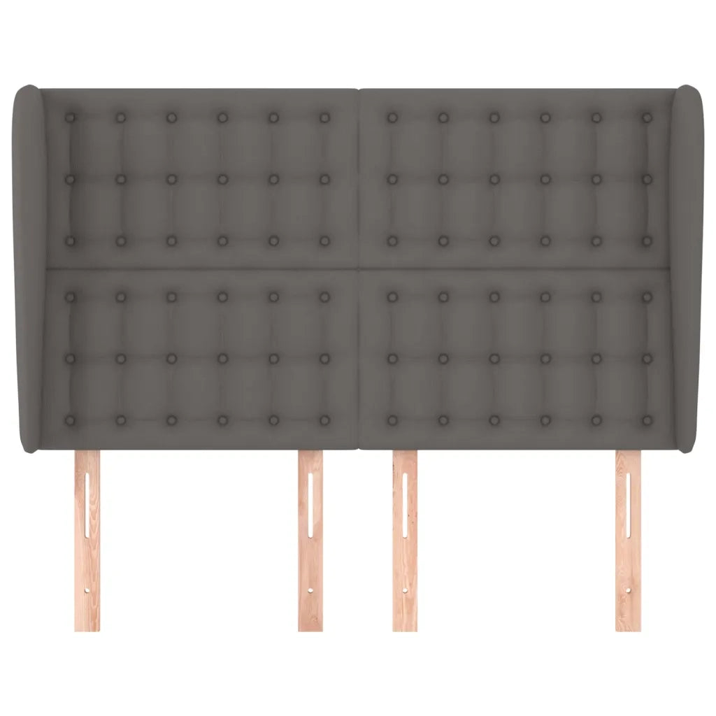 Testiera | Testata ad Orecchio Grigio 147x23x118/128cm in Similpelle