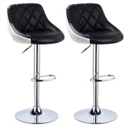 Sedili da Bar con schienale - Set da 2 - Cucina - Sedili da Bar ergonomici - Nero - Regolabile in altezza - Altezza seduta 60-82cm