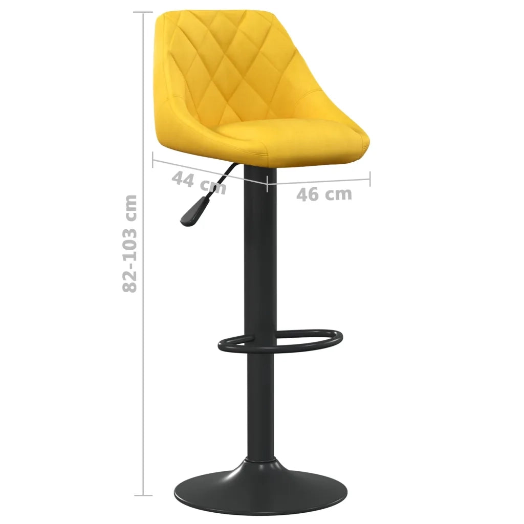 Sgabello da Bar Giallo Senape in Velluto 335345