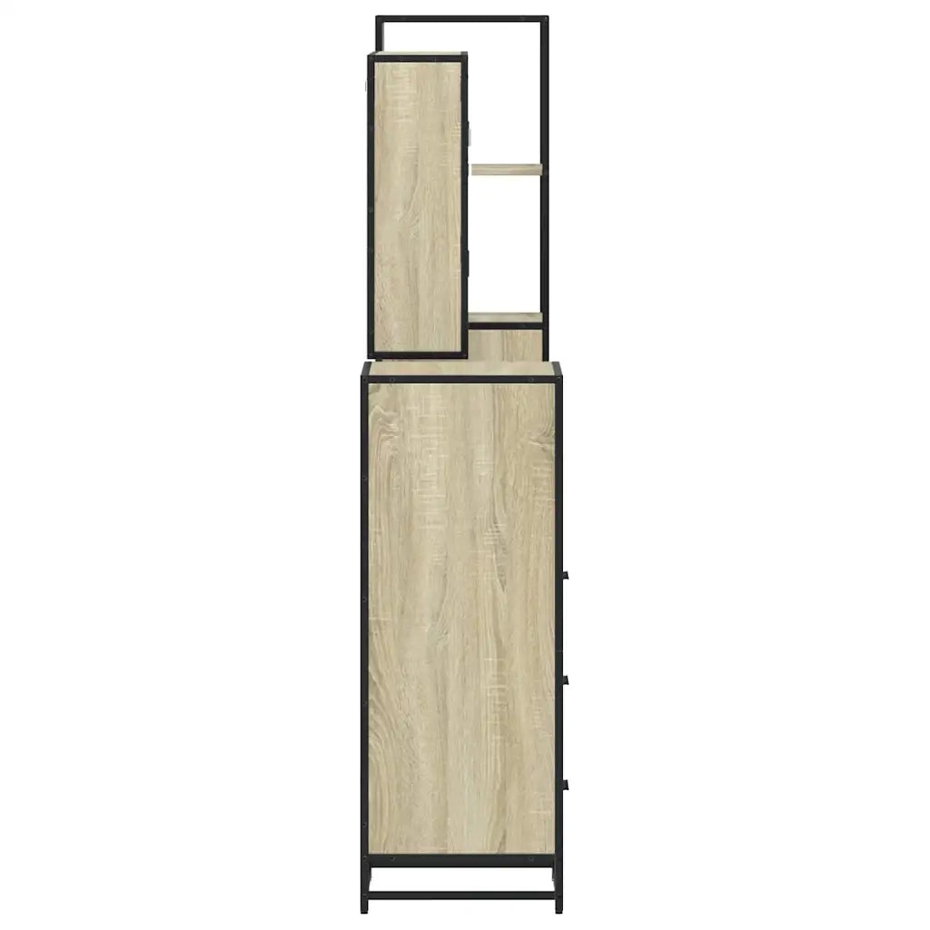 Set Mobili da Bagno 4 pz Rovere Sonoma in Legno Multistrato