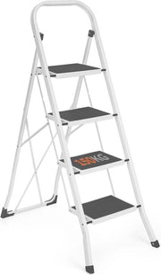 Ladder 4-tredi pieghevole - Antiscivolo con maniglia, robusta e multifunzionale per uso domestico e ufficio, carico massimo 150 kg
