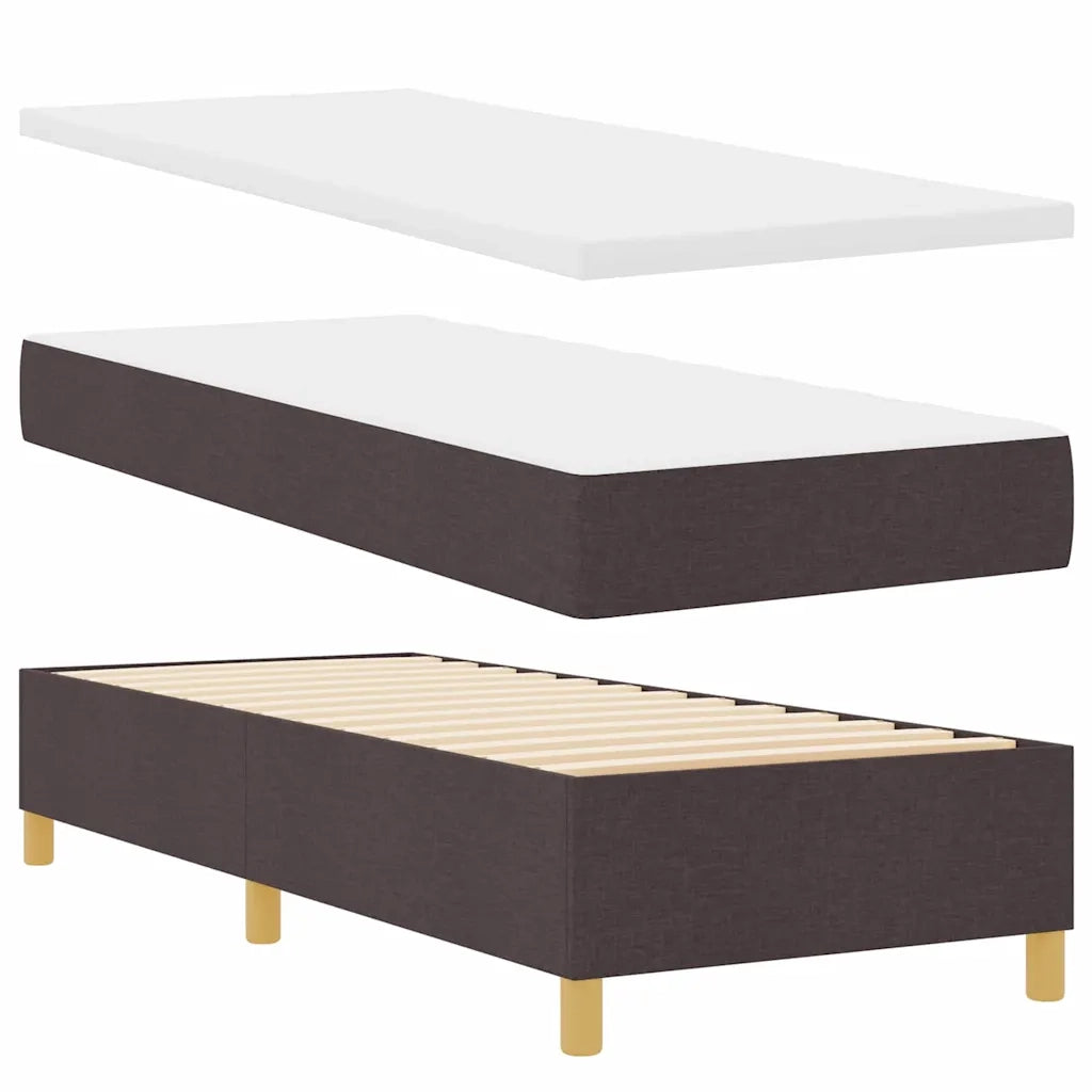 Letto a molle con materasso Marrone 140 x 200 cm Tessuto