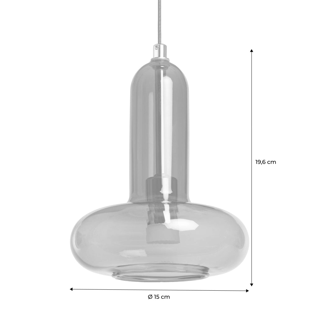 Lampada a sospensione led in vetro, ø15cm, verde