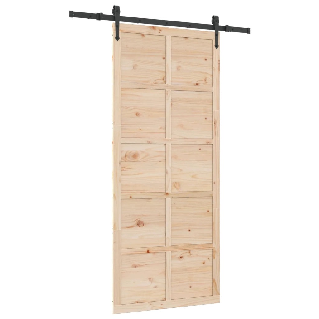 Porta scorrevole Naturale 80 x 208 cm Legno Massello di Pino 3445624