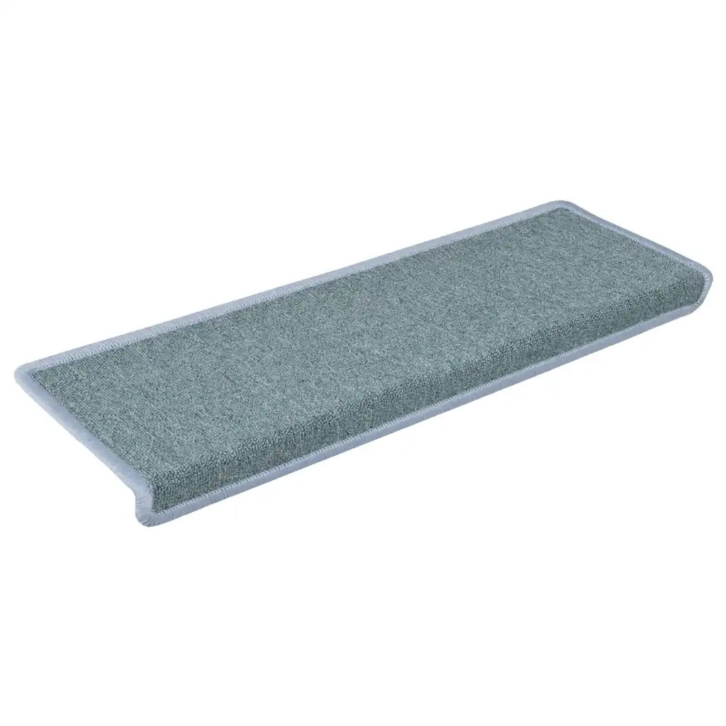 Tappetini per scale 15 pz | Gradini per Scale 65x21x4 cm Blu mare con bordo rettangolare