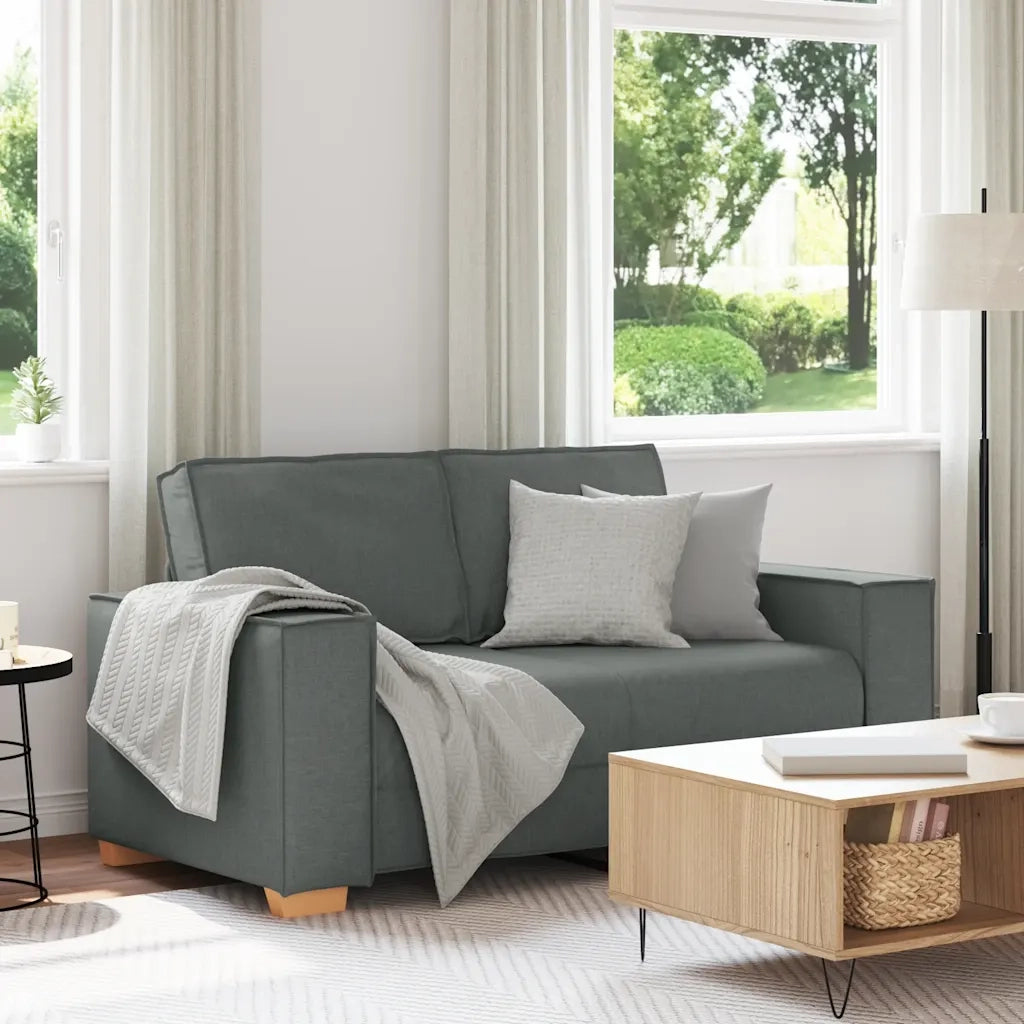 Divano | Divano da soggiorno | Sofa a 2 posti Grigio scuro 160x78x84 cm in tessuto