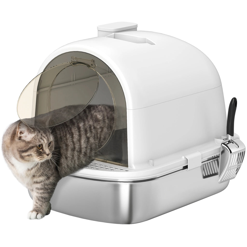 Casetta igienica per gatti chiusa ¨C zephmum ¨C 52.4x41.3x39.9 cm bianco