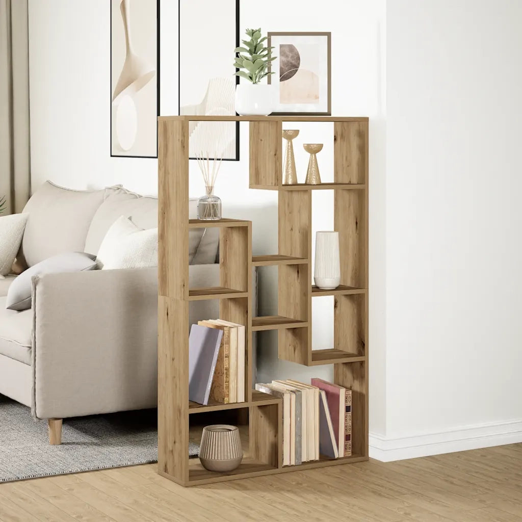 Libreria-Scaffale per Libri-Mobile di Stoccaggio Rovere Artigianale 72x20x120 cm in Truciolato
