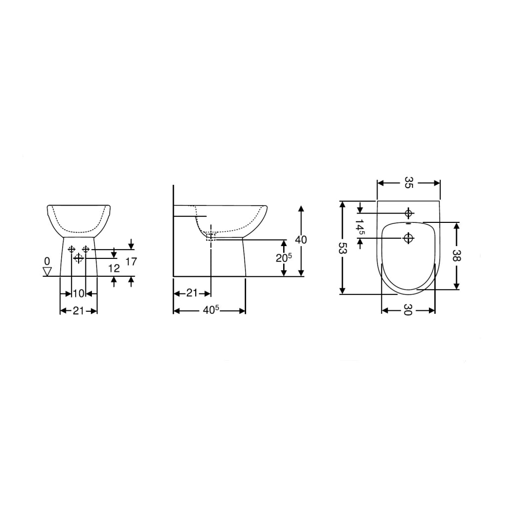BIDET SELNOVA IN CERAMICA BIANCA A TERRA