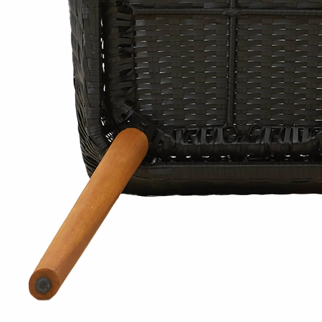 Set da Pranzo per Giardino con cuscino 7 pcs Nero polyrattan 3261621