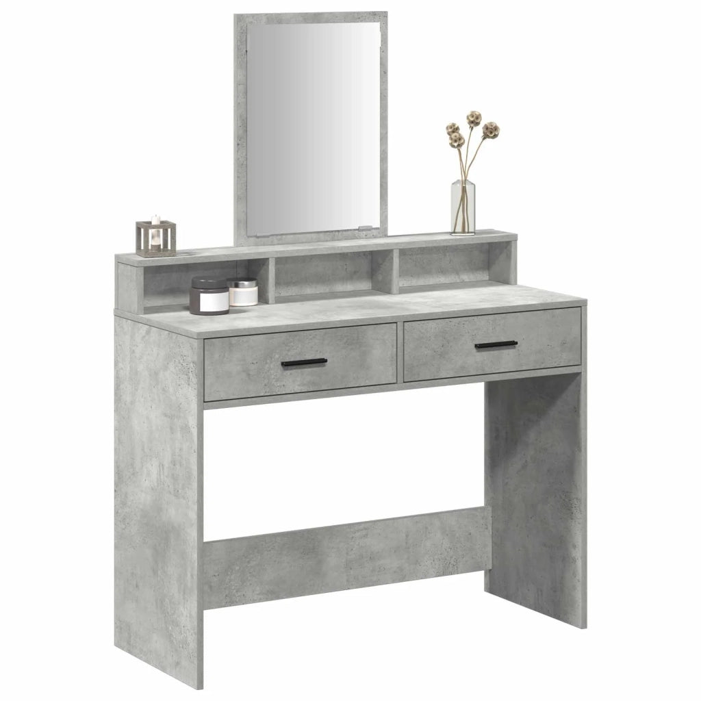 Toeletta | Tavolo da Trucco con cassetto Grigio cemento 100 x 41 x 140 cm