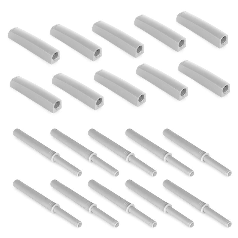 Lotto di 10 chiusure per porte da avvitare ai mobili con regolazione Push Lite, lunghezza 80 mm, Chiusura soft, Tecnop..