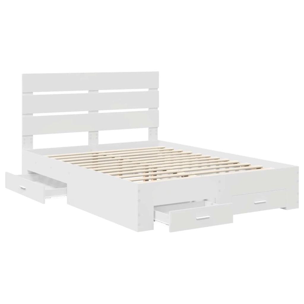 Struttura del letto-Giroletto-Rete del Letto Bianco 160 x 200 cm Legno multistrato 906706