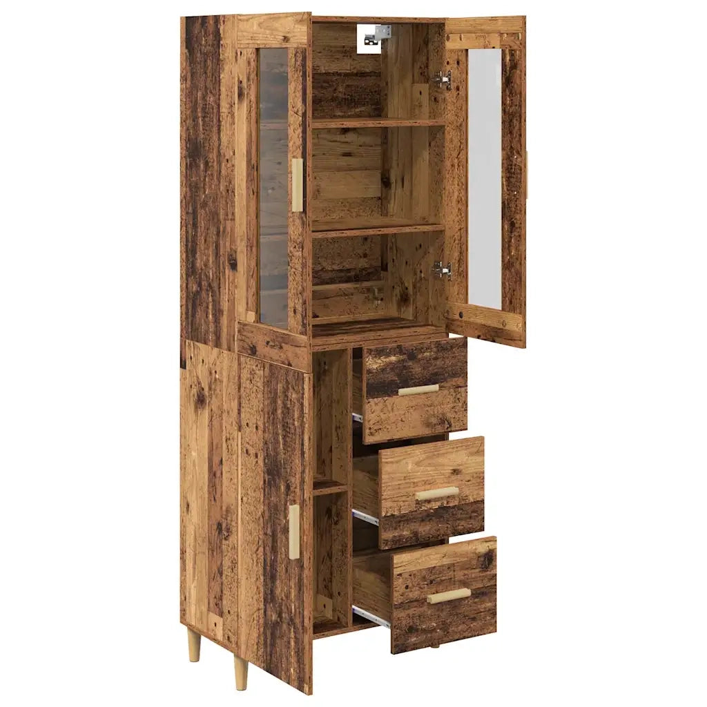 Credenza | Madia | Buffet da pranzo | Armadio da pranzo Legno vecchio 69,5 x 34 x 180 cm Legno multistrato