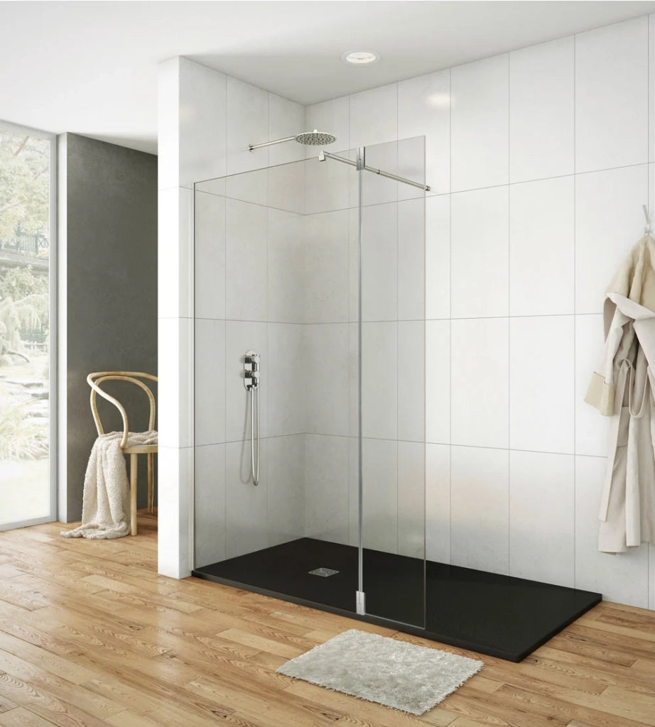 Parete doccia fissa Screen 8 mm 80 cm (76,5-78,0 cm) oro, vetro satinato Frost