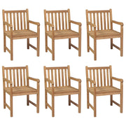 Sedie da Giardino 6 pz e Cuscini Bianco Crema Massello di Teak 3073048