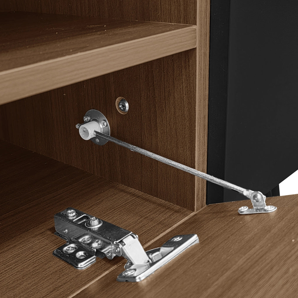 Mobile TV Moderno ¨C MINIMAL ¨C Nero e Legno, 180 cm