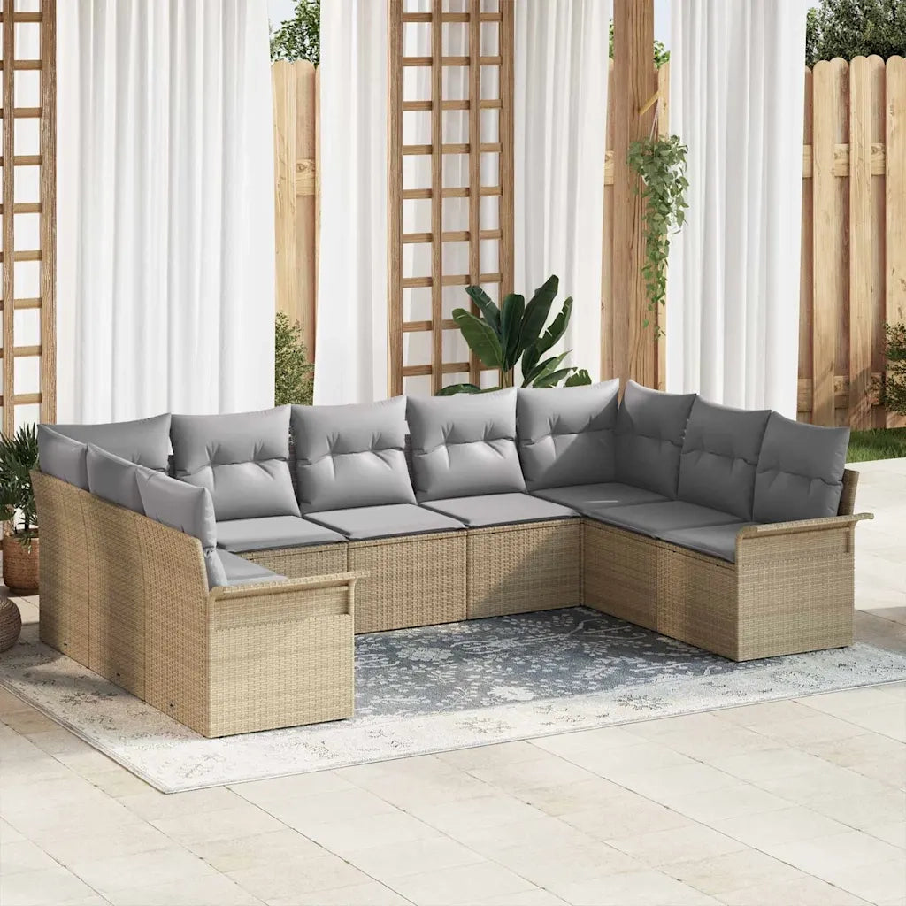 Set Divano da Giardino con cuscino Beige polyrattan 3345520