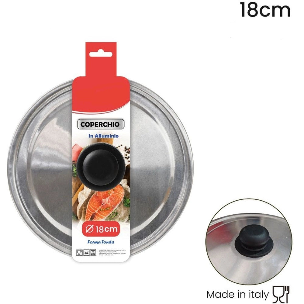 Trade Shop - Coperchio In Alluminio Tondo ø16-18-38-40-42cm Per Padelle Pentole Casseruole Tegami -    -diametro 18cm   -