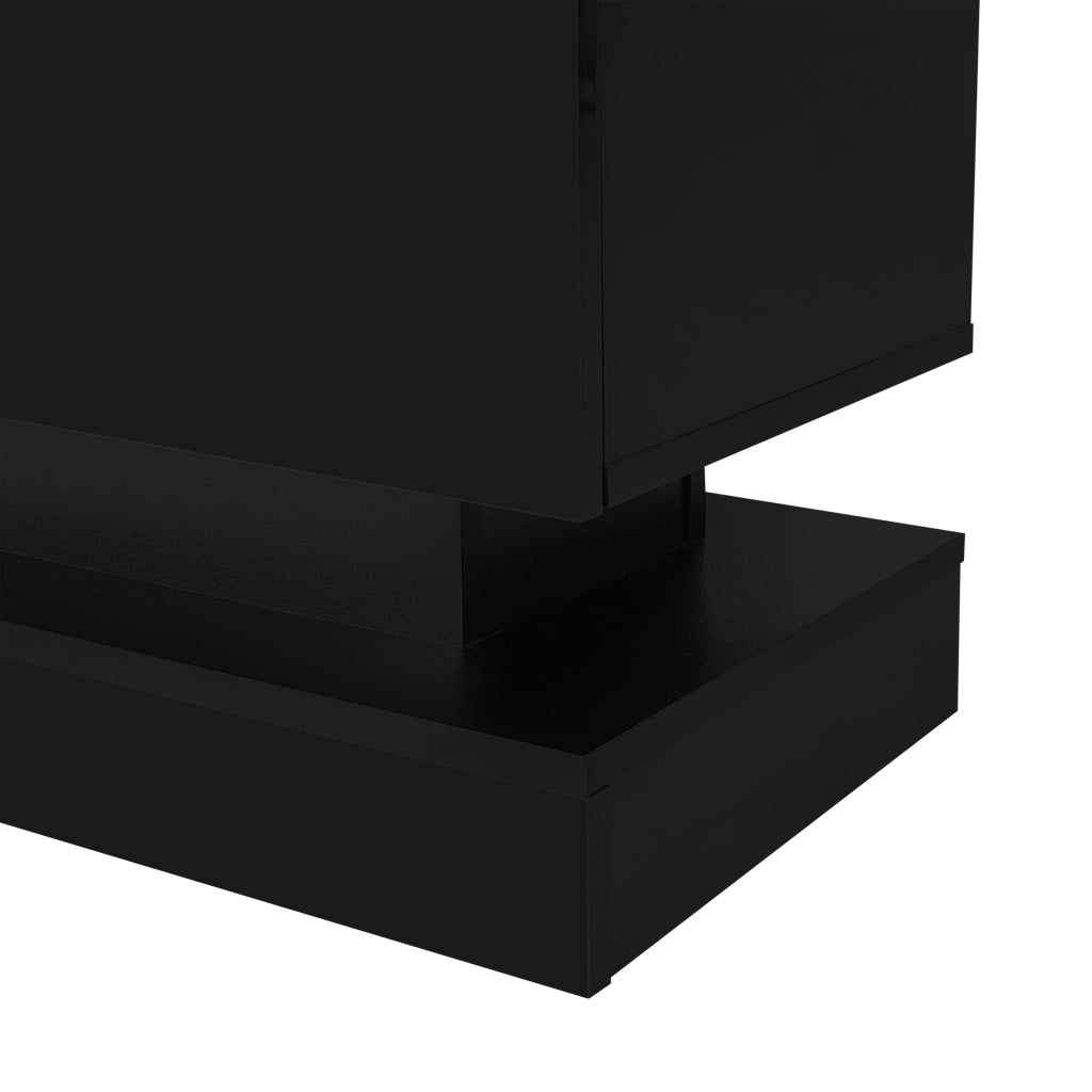 Mobile porta TV nero lucido con LED da app, 2 cassetti, passacavi e design anti-ribaltamento 160 × 35 × 40,5 cm