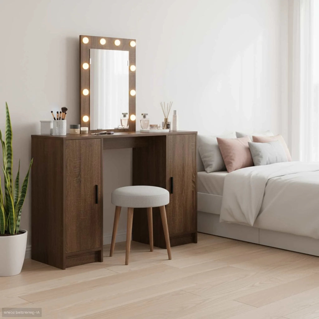 Tavolo da Trucco Marrone 102 x 33 x 135 cm Legno multistrato 865187