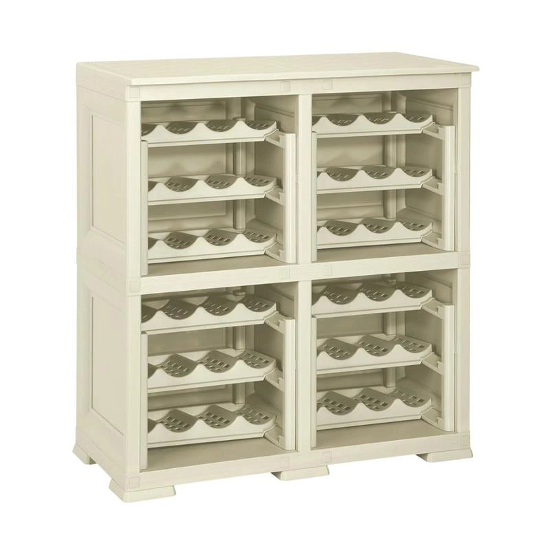 SCAFFALE PORTABOTTIGLIE PER 48 BOTTIGLIE 79X42,5X85,5 CM – CANTINETTA MODERNA A VISTA SENZA ANTE, MOBILE VINO MODULARE