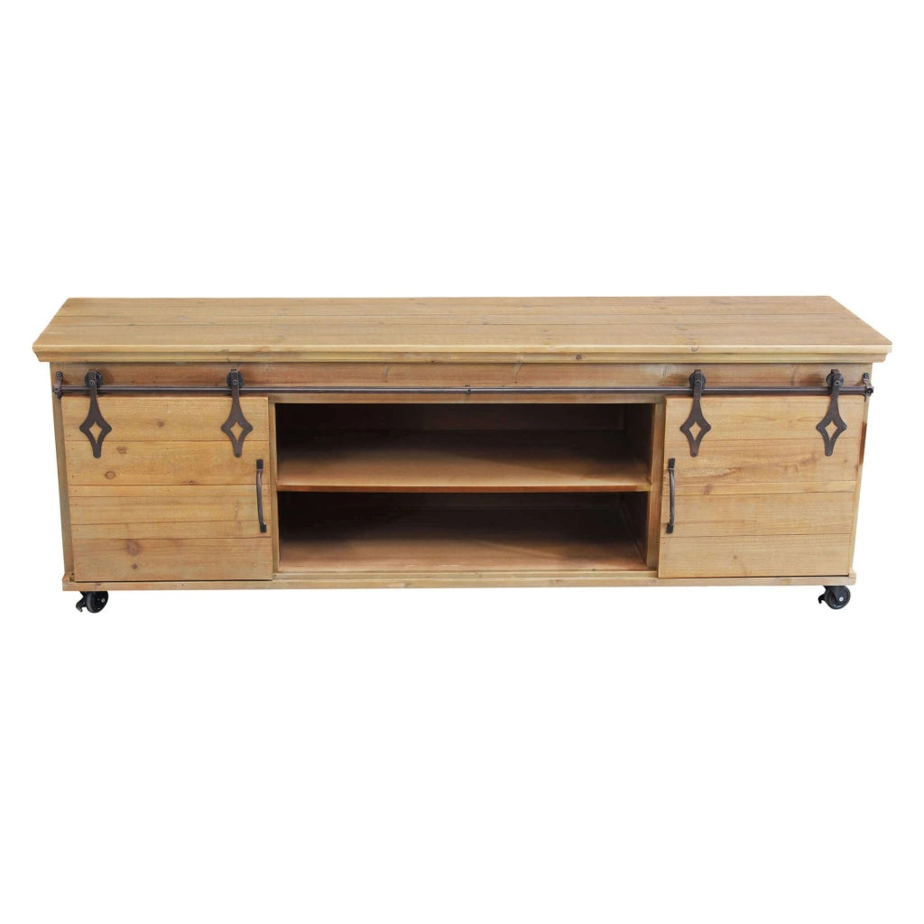 Porta tv per soggiorno Industrial in Legno Metallo cm 151x45x52 - HUGHIE