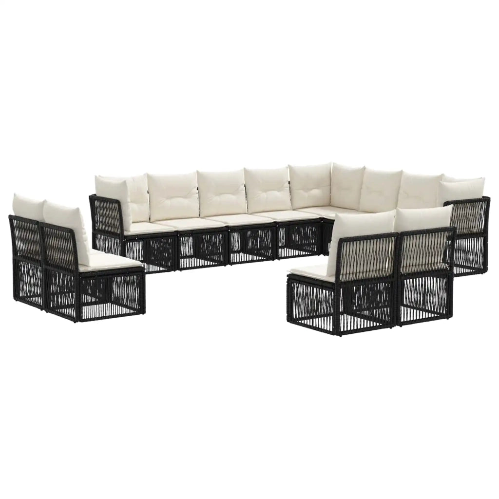 Set Divano da Giardino 12 pz Nero polyrattan 3434410
