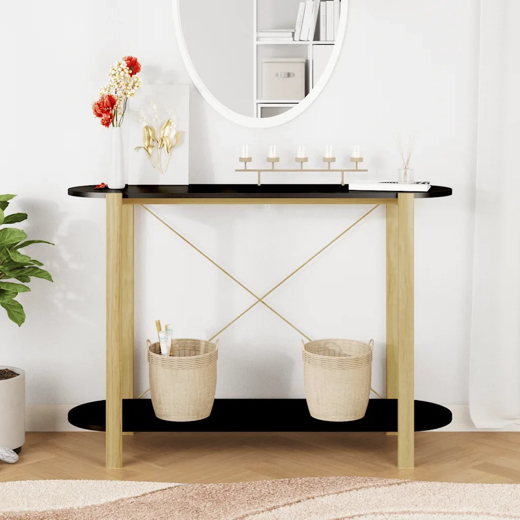 Tavolino Consolle-Tavolino da soggiorno-Tavolo Nero 110x38x75 cm in Legno Multistrato