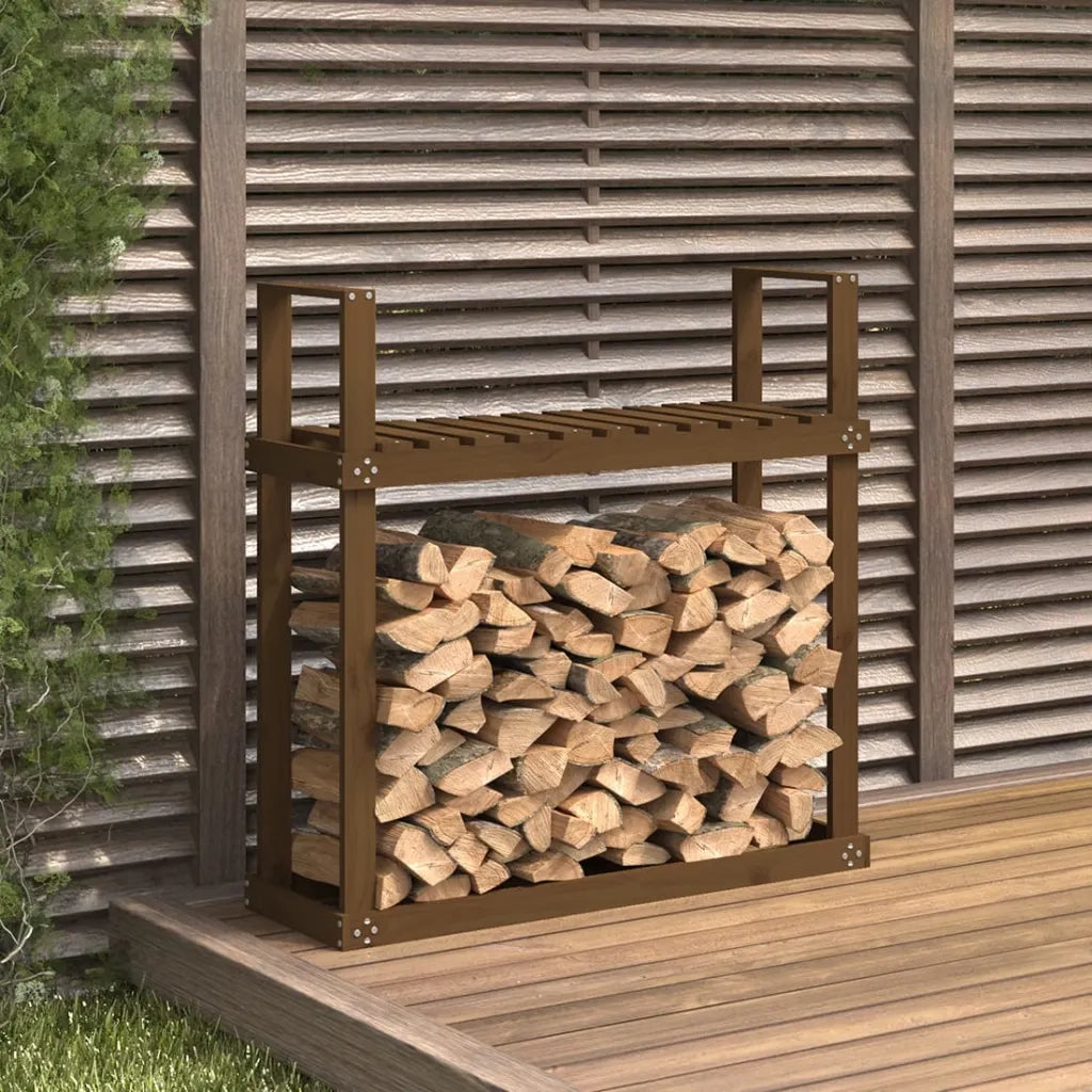Portalegna Ambra 110x35x108,5 cm in Legno Massello di Pino CFW9835398