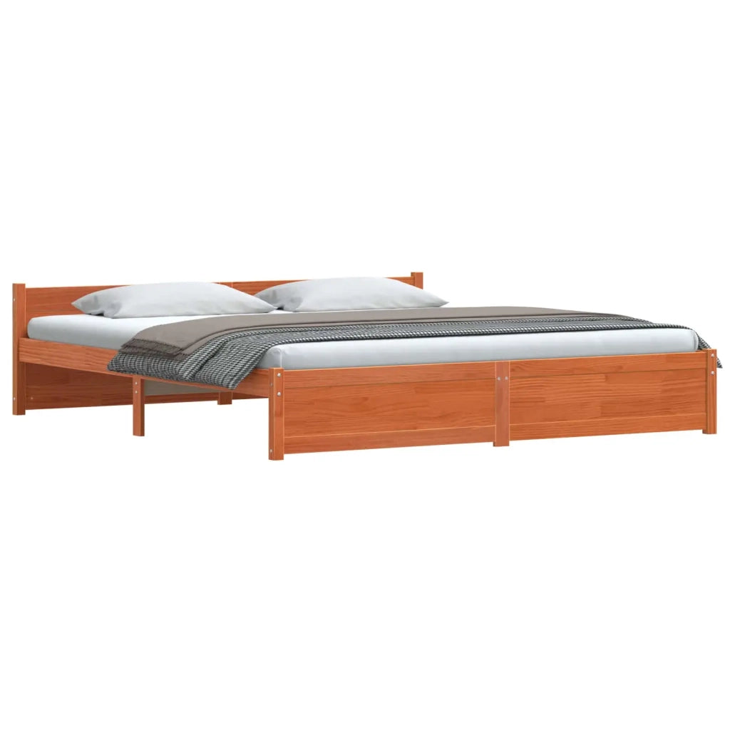 Struttura del letto-Giroletto Marrone cerato 205,5 x 205,5 x 51 cm
