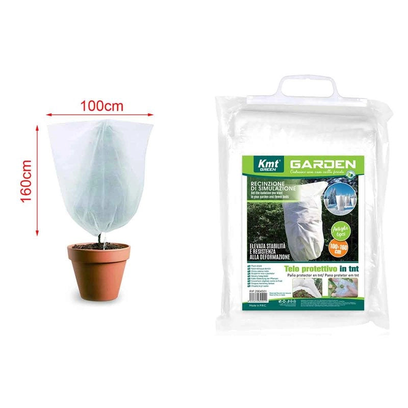 3 Pezzi Telo Protettivo Antigelo TNT per Piante Resistente e Stabile Protezione Freddo Intemperie 100x160cm