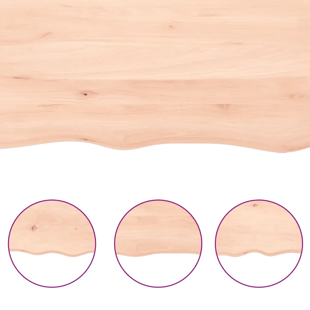 Piano per Tavolo | Superficie Tavolo | Piano Scrivania 100x50x(2-6)cm in Rovere Massello Non Trattato