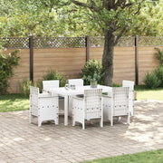 Set da Pranzo per Giardino 7 pcs Bianco Rattan Polt