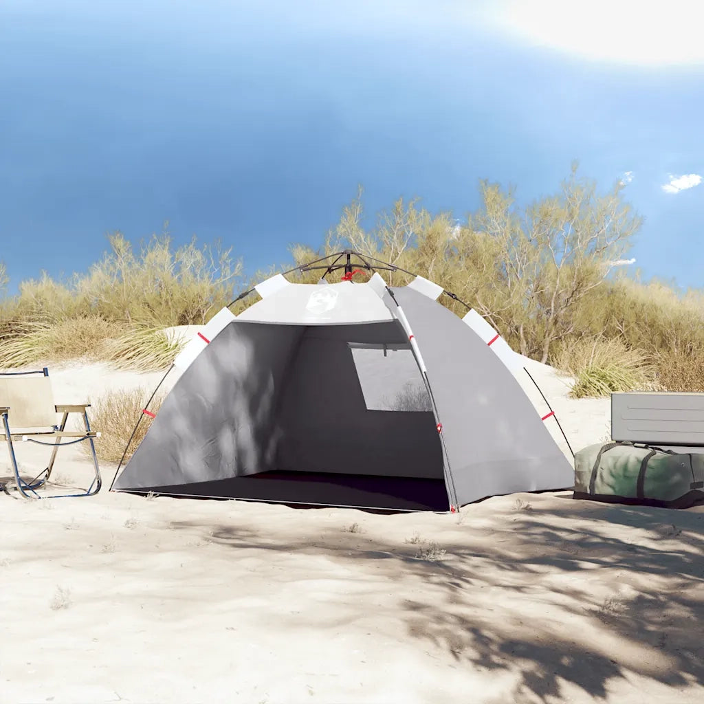 Tenda da Spiaggia 2 Persone-Tenda da campeggio Grigio Rilascio Rapido Impermeabile 707565