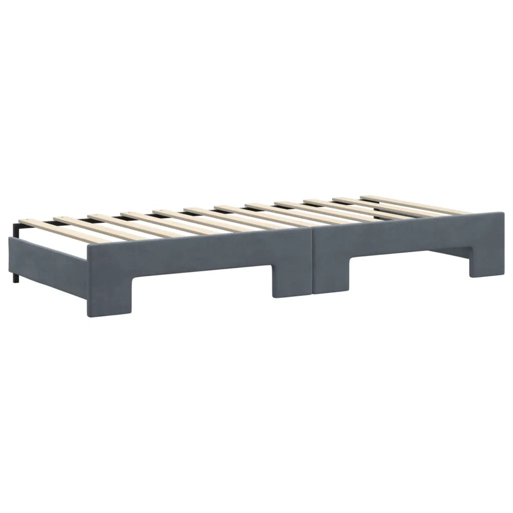 Divano letto | Sof¨¤ letto | Letto singolo Estraibile Grigio Scuro 90x200cm Velluto