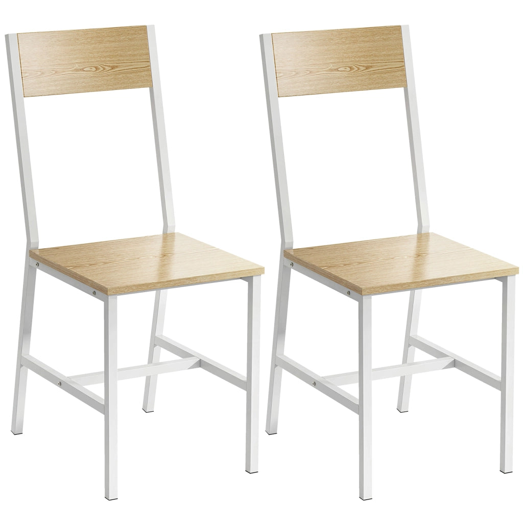 Set 2 Sedie da Pranzo ¨C Xylo ¨C Struttura Metallo Schienale Inclinato Naturale