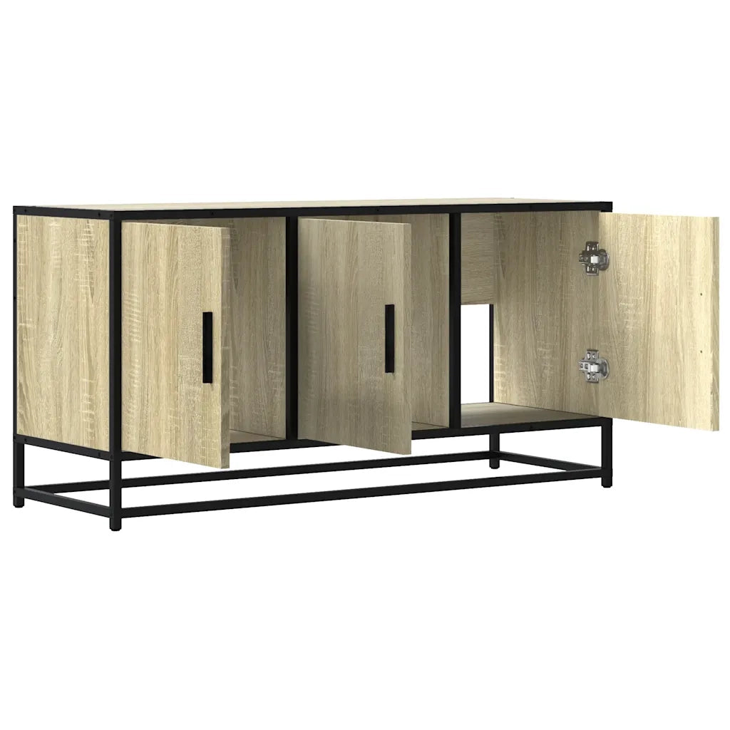 Mobile TV-Credenza per TV-Console TV Rovere Sonoma 100x35x50 cm Legno Multistrato Metallo